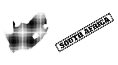 Güney Afrika Cumhuriyeti 'nin Yarıton Haritası ve Çerçeveli Tehlike Mührü