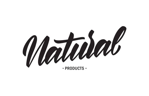 Letras manuscritas do produto natural . — Vetor de Stock