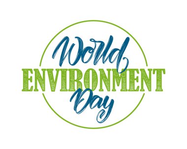 Vektör çizim: dünya çevre günü kompozisyon beyaz zemin üzerine yazı tipografi.