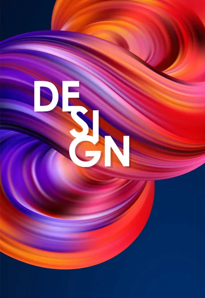 Abstracte kleurrijke 3D achtergrond met vloeistof. Trendy Poster Design — Stockvector