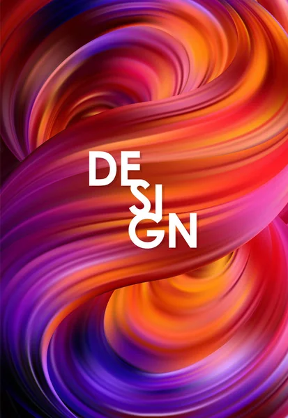Kleurrijke abstracte twisted flow vloeibare achtergrond. Trendy Poster Design — Stockvector