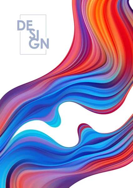 벡터 다채로운 흐름 포스터 배경입니다. 웨이브 액체 모양입니다. 현대 추상 적 디자인 — 스톡 벡터