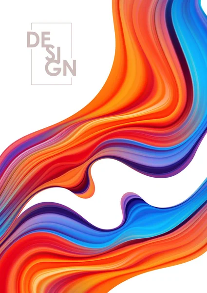 Vector Colorful flow poster background. Wave Liquid shape. — Stock Vector
