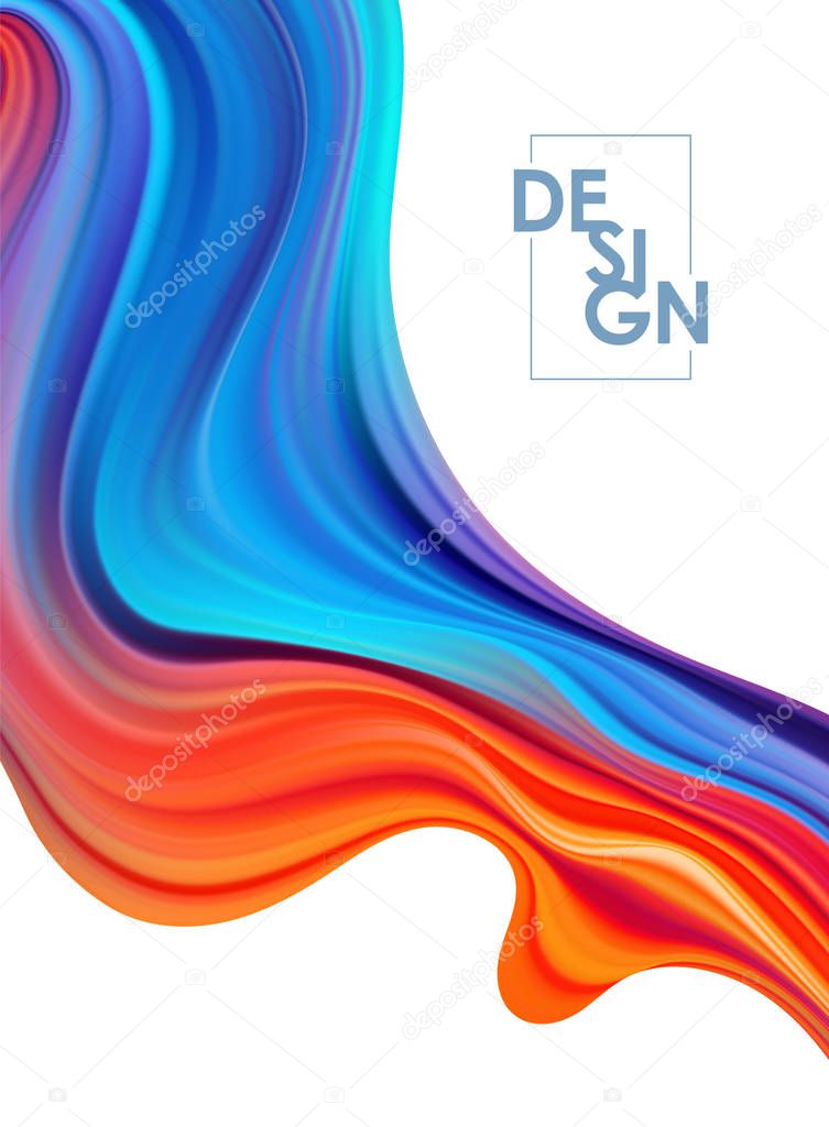 Modern colorful flow poster. Wave Liquid shape.