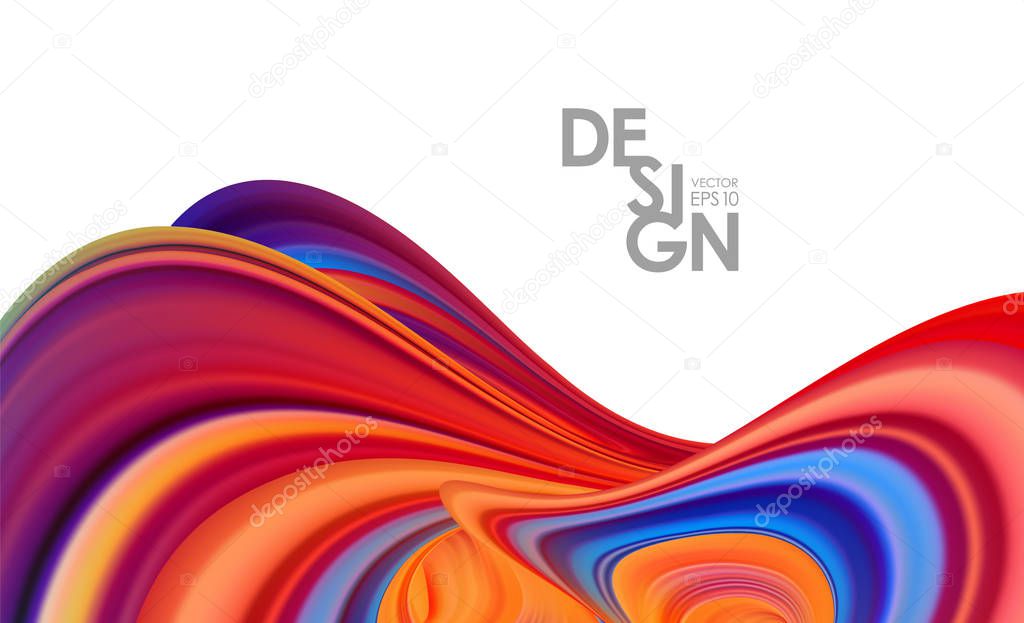 Modern Abstract 3d background with colorful flow liquid. Trendy design.