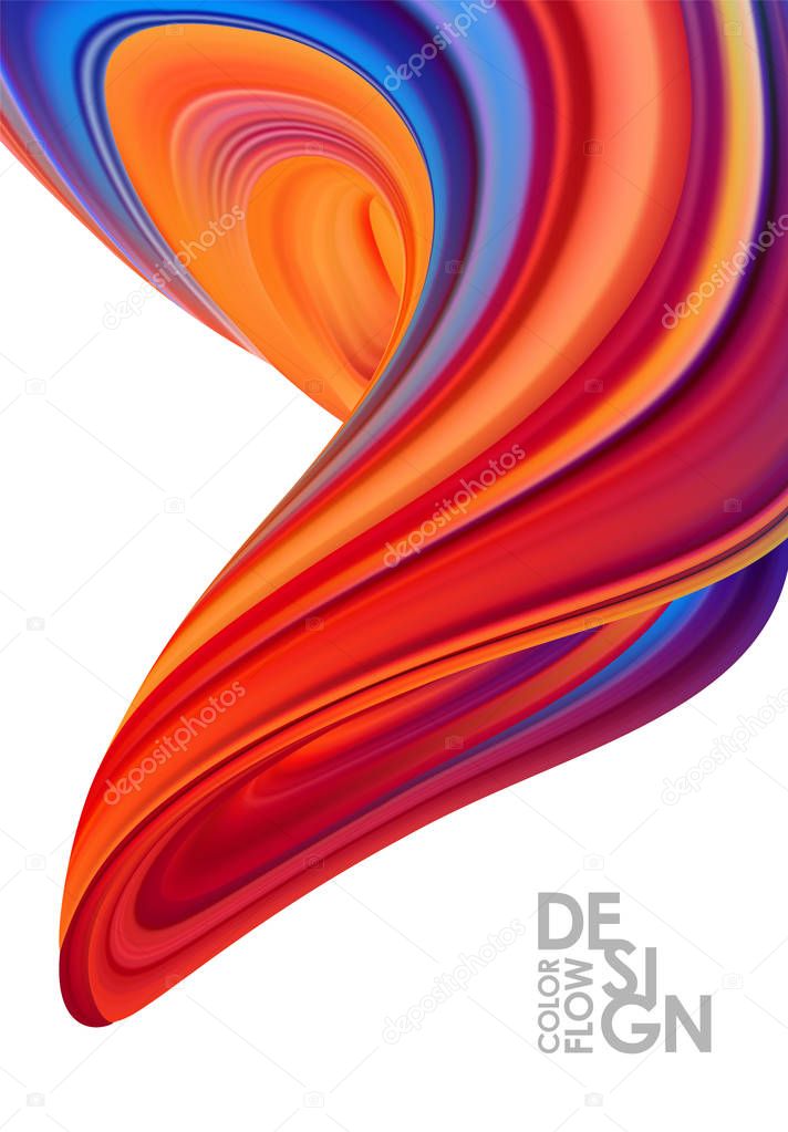 Modern Abstract 3d poster background with colorful flow liquid shape. Trendy design