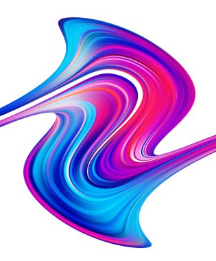 Vektör illüstrasyon: Modern renkli akış posteri. Dalga boya sıvı şekli beyaz arka plan üzerinde. Soyut tasarım.