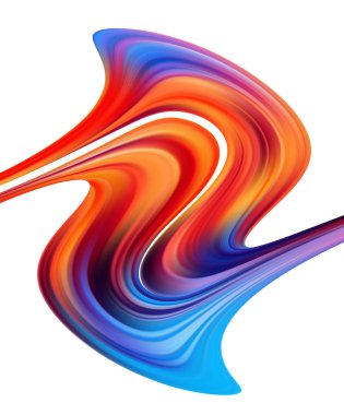 Vektör illüstrasyon: Modern renkli boya akışı. Beyaz arka planda sıvı şekli dalga. Soyut tasarım.