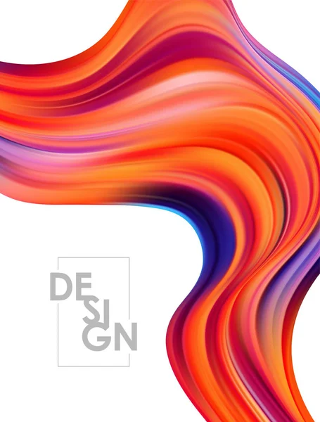 Vektor illustration: abstrakt moderna färgglada flöde affischer. Vriden vågig vätske bakgrund. Trendig design — Stock vektor