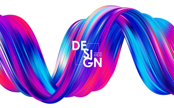 Vektorová ilustrace: barevné pozadí moderního barevného toku. Tekutý tvar abstraktní vlny. Šablona pro návrh — Stockový vektor