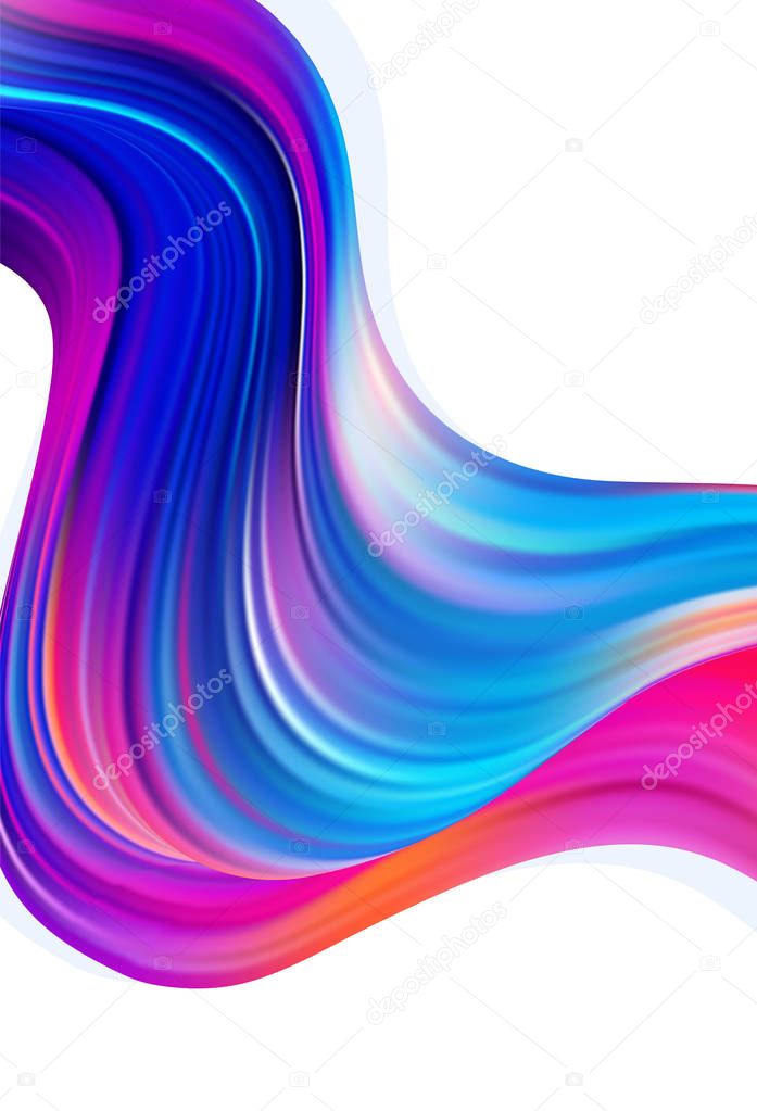 Vector illustration: Modern color flow poster background. Abstract wave liquid shape. Trendy art design