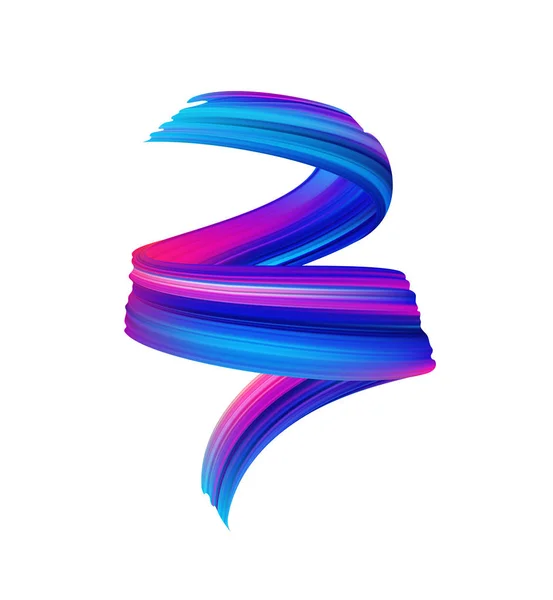 Vektör illüstrasyon: Dalgalı sıvı şekli. Renkli fırça boya konturlu modern akış posteri.