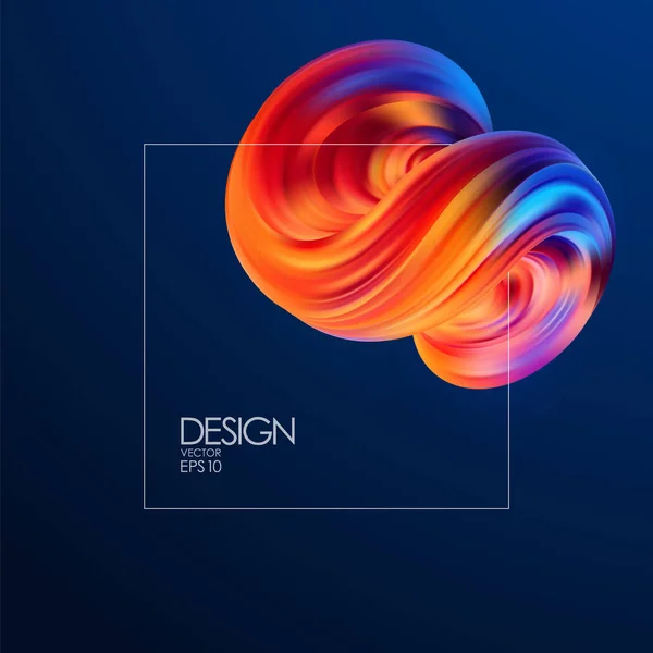 Vektör illüstrasyon: 3d renkli sıvı ve çerçeve ile soyut arka plan. Modaya uygun tasarım.