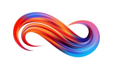 Renkli fırça darbesi yağı veya beyaz arka plan üzerinde izole akrilik boya. Dalga Sıvı şekli. Modaya uygun tasarım