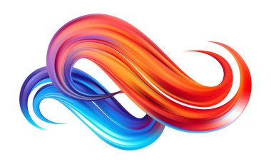 Vektör Renkli fırça darbesi yağı veya beyaz arka plan üzerinde akrilik boya. Dalga Sıvı şekli. Modaya uygun tasarım.