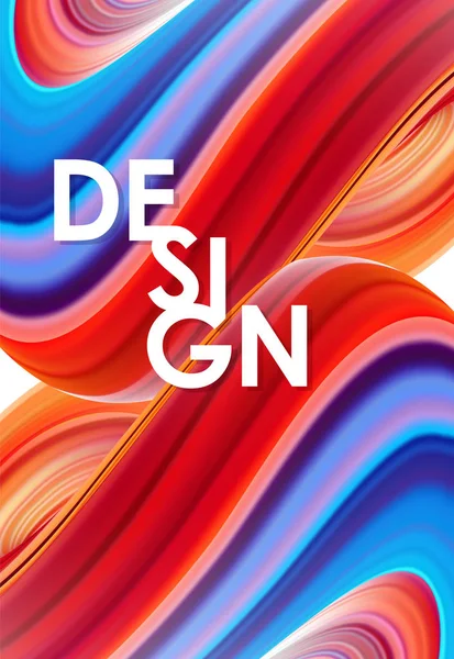 Vektor illustration: 3D färgglada abstrakt vriden Fluide bakgrund. Trendig affisch flytande design. — Stock vektor