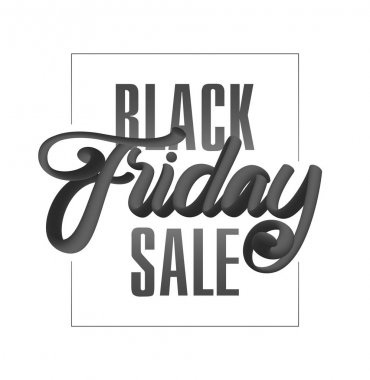 Vektör illüstrasyon: Beyaz arka plan üzerinde Black Friday Sale 3d Tipografi kompozisyonu.