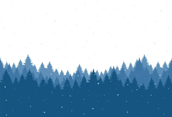Floresta de pinheiros nevados sem costura. Modelo de banner de Natal. Ilustração vetorial . — Vetor de Stock