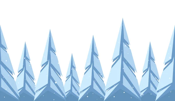 눈 덮인 소나무 숲입니다. 크리스마스 배경입니다. 기하학적 그래픽 디자인 — 스톡 벡터