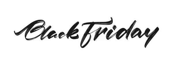 Tiré à la main calligraphique type pinceau lettrage de Black Friday sur fond blanc — Image vectorielle