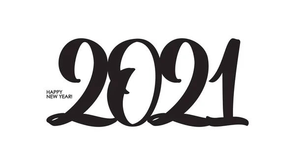Illustrazione Vettoriale Lettere Calligrafiche Mano Del 2021 Felice Anno Nuovo — Vettoriale Stock