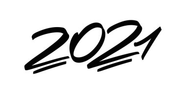 2021 'in el yazması harfleri. - Mutlu yıllar. Chines hattatlığı