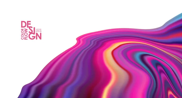 Illustration Vectorielle Flux Couleurs Abstrait Onde Forme Liquide Colorée Design — Image vectorielle