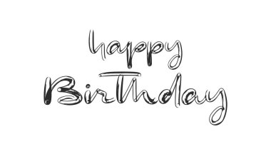 Vektör illüstrasyonu: Beyaz arkaplanda izole edilmiş Mutlu Yıllar harflerinin el yazısı.