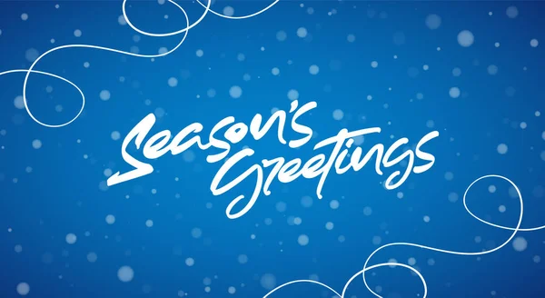 Ilustración Vectorial Letras Manuscritas Tipo Pincel Moderno Season Greetings Sobre — Vector de stock