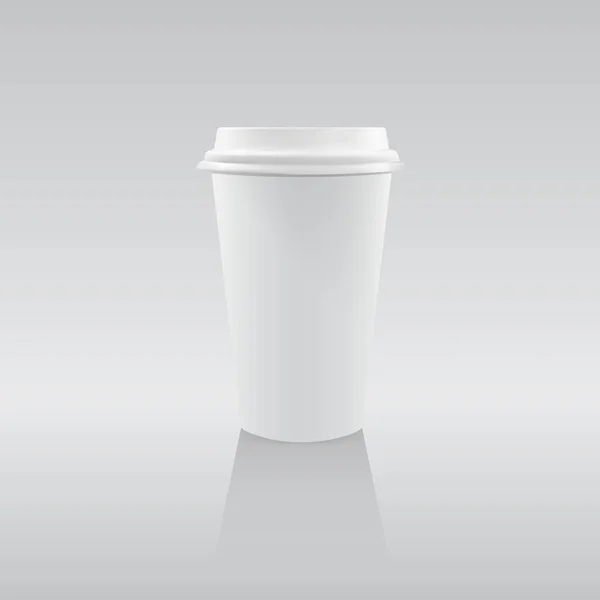 Vector One Blank Белая бумажная чашка для кофе — стоковый вектор