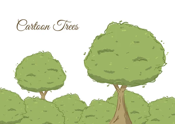 Ilustración Vectorial Árbol Dibujado Mano Sobre Fondo Del Bosque — Vector de stock