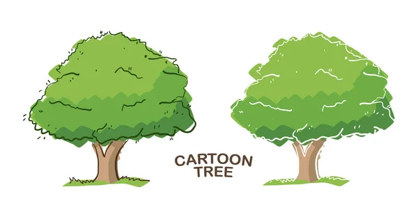 Illustration Vectorielle Deux Arbres Dessinés Main Sur Fond Blanc Croquis — Image vectorielle