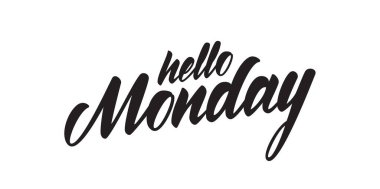 Vektör illüstrasyonu: Hello Monday 'nin el yazısı