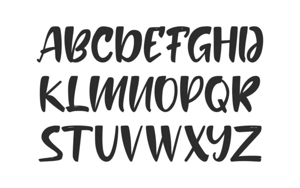 Illustration Vectorielle Pinceau Encre Manuscrit Police Lettres Alphabet Anglais Sur — Image vectorielle