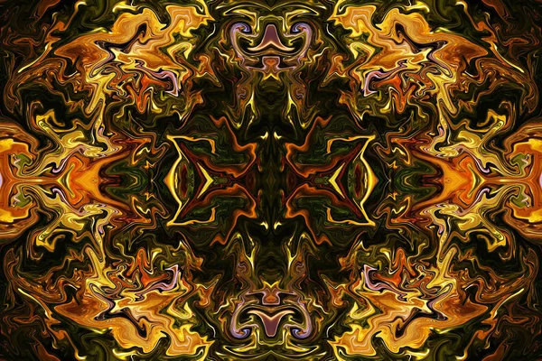 Abstract liquid gold design pattern. Graphic painting in golden