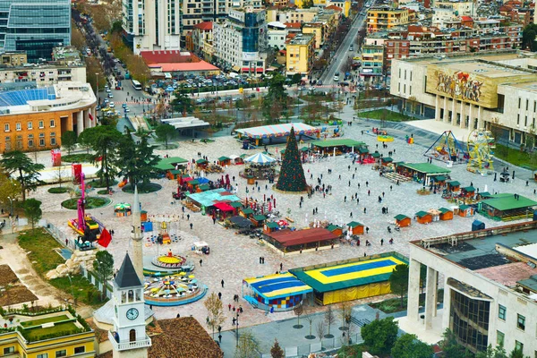 Tirana Albania Diciembre 2017 Plaza Central Tirana — Foto de Stock