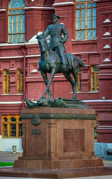 Památník Maršála Žukova Manžínském Náměstí — Stock fotografie