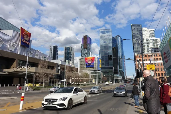 Melbourne Austrálie Srpna 2018 Provoz Prochází Přes Melbourne Cbd — Stock fotografie