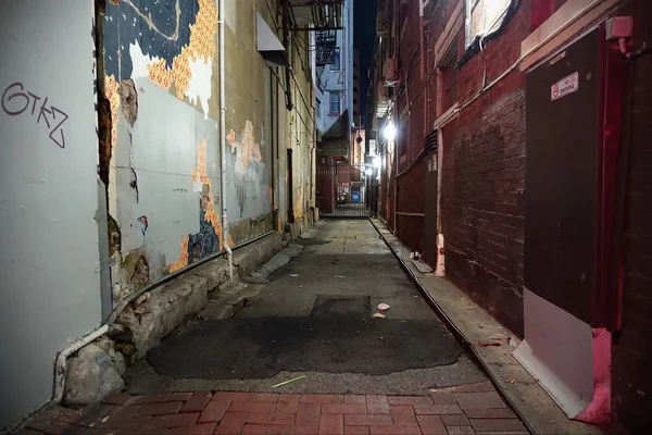 View of a Dark Inner City Alleyway