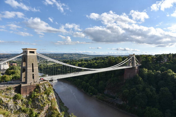 View of the Historic Clifton Suspension Bridge in Bristol 