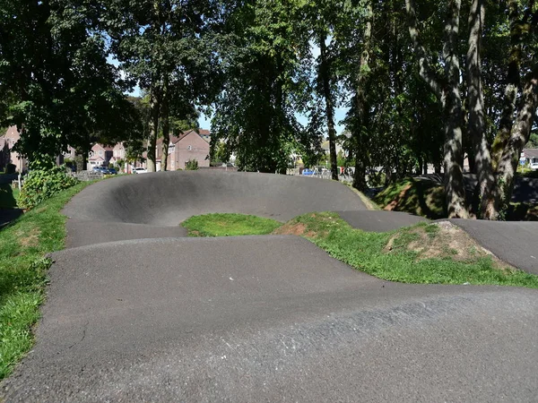 View of BMX, Scooter and Skate Track in a Town Park