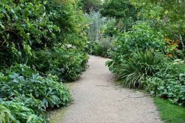 Doğal bir taş görünümünü huzurlu bir bahçe yol açtı