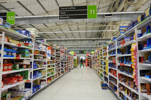 Frome Reino Unido Octubre 2018 Vista Del Pasillo Supermercado Asda — Foto de Stock