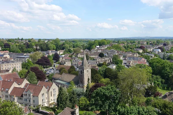 View Beautiful Townscape Seen High Vantage Point Bradford Avon Wiltshire — Stock Photo, Image