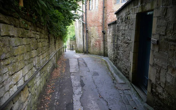 View of a Dark Alleyway Leading up a Hill