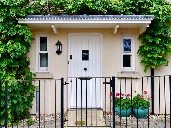 Exterior View of a Front Door and Porch of a Beautiful London Town House