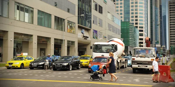 Singapore Feb Algemene Mening Van Straat Het Centrum Van Stad — Stockfoto