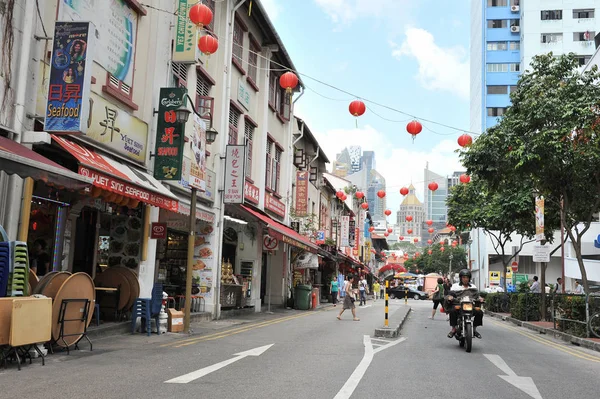 Singapore Feb Street Scene Stad Staat Verwelkomt Chinees Nieuwjaar Februari — Stockfoto