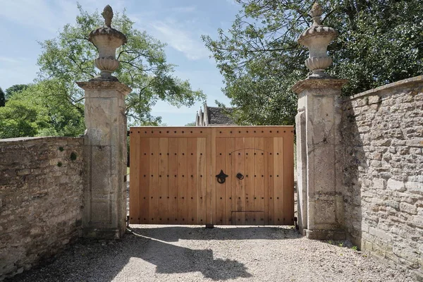 Vue Une Allée Fermée Manoir — Photo