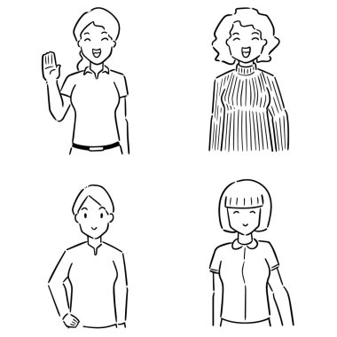 vektör set kadınların